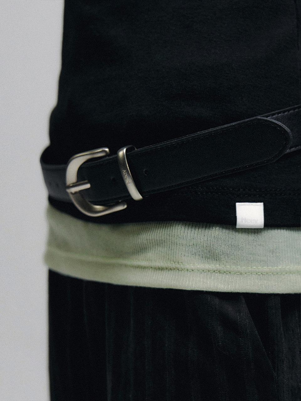 25mm Basic Round Buckle Belt (Black)