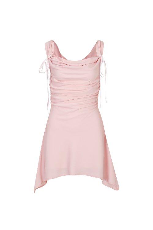 DEW COWL  DRESS pink