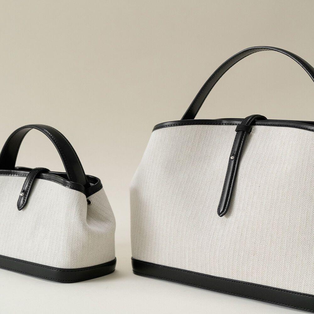 Mini Leather-trimmed Canvas Crossbody Ecru