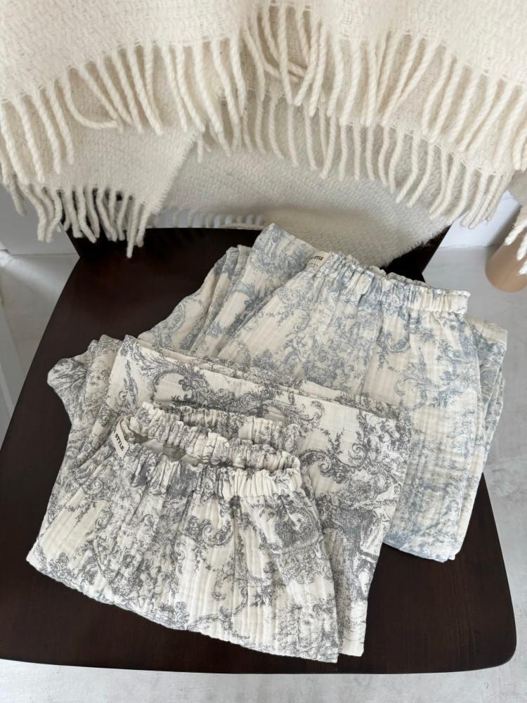 3중 거즈 뜨왈 명화 실내복 파자마 잠옷바지 홈웨어