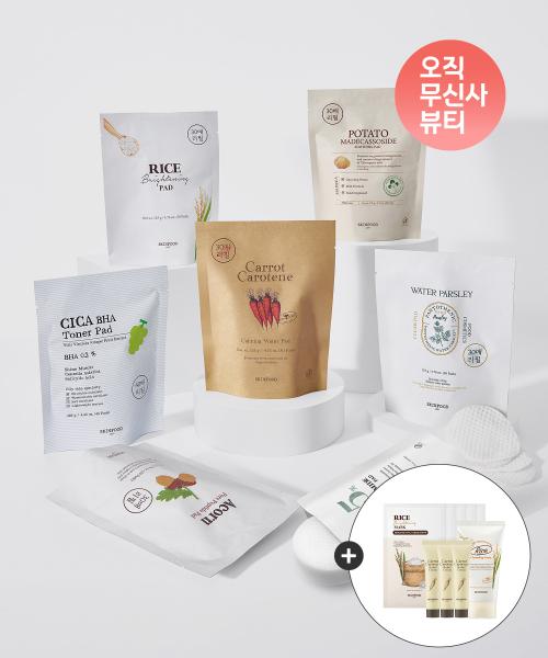 [총180매][6개묶음] 패드 30매 리필(+마스크팩5매+캐롯크림15ml3개+클렌징폼 본품 증정)