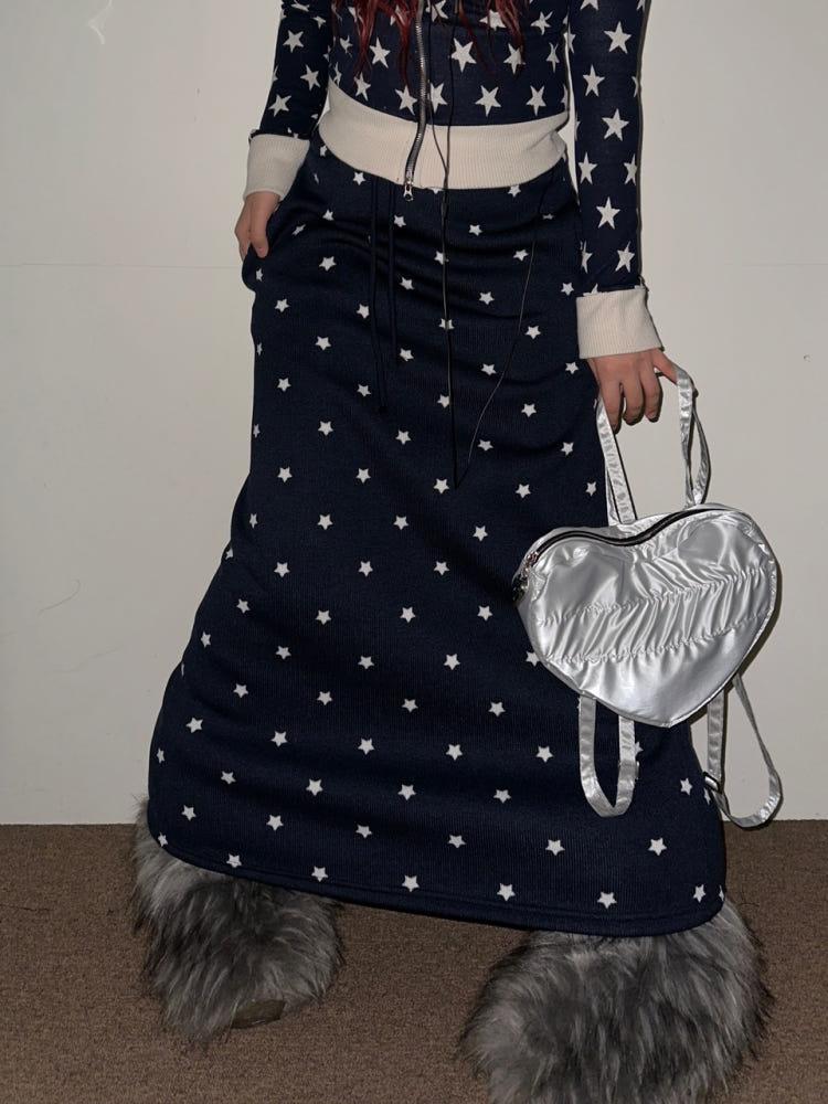 스타 기모 트임 롱 스커트