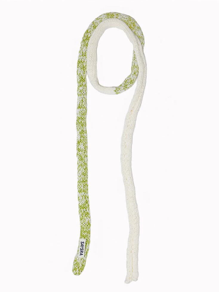 (H.M) MIX LONG MUFFLER, GREEN+IVORY