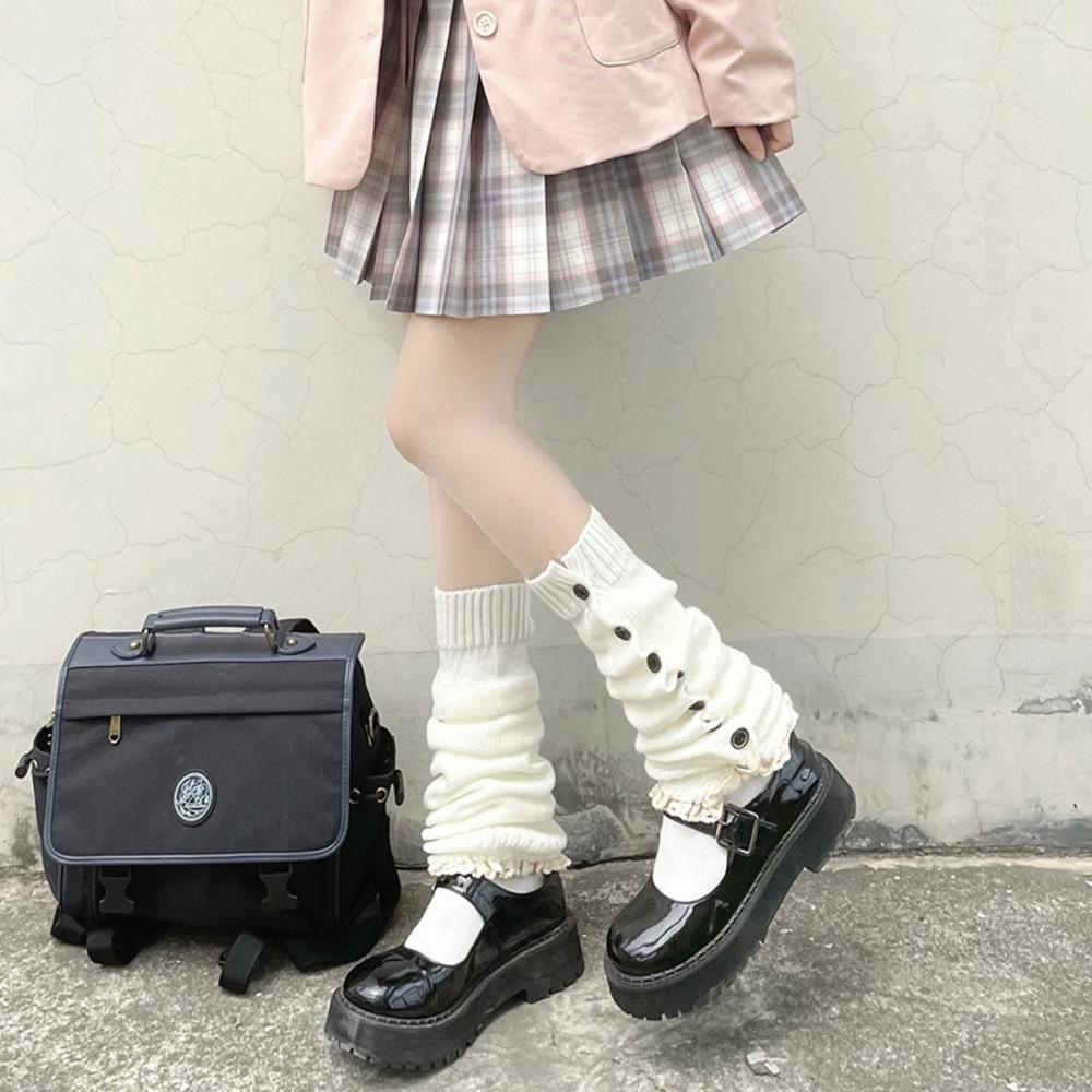 헤네스 [무배] 버튼레그워머 종아리워머 하이틴룩