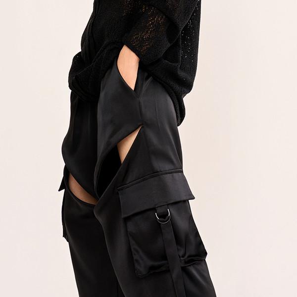 Satin Zipslit Wide Cargo Pant(스우파 원밀리언 단체)