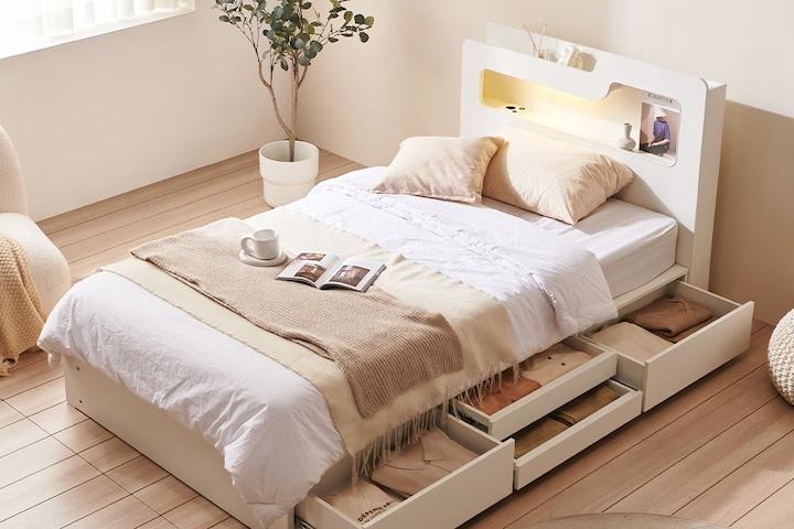 쿠폰가 170,050원~ / 플레시아 3단 밝기조절 LED 통수납침대 SS (사은품 증정)