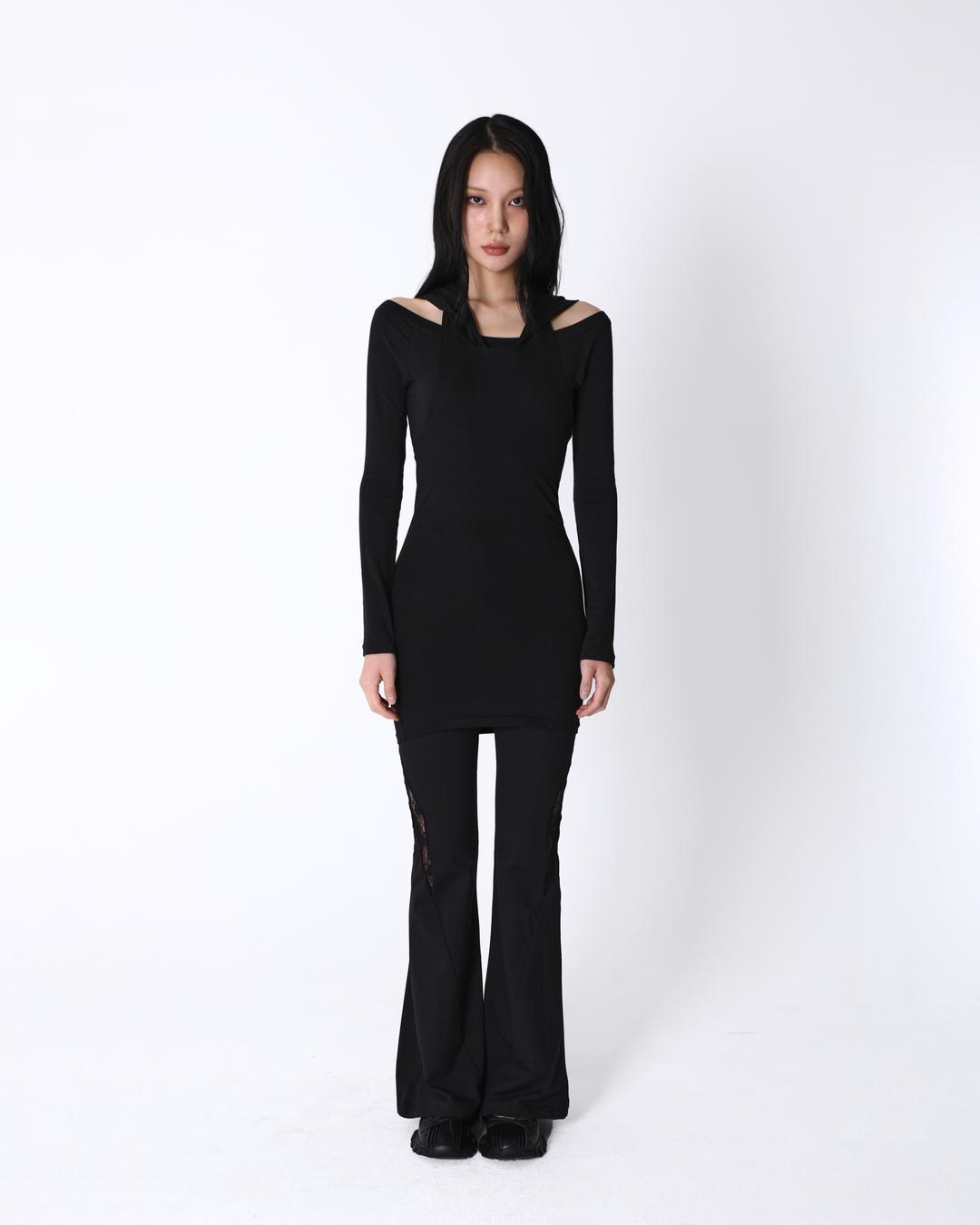 SLEEVELESS HOOD ONEPIECE [BLACK]