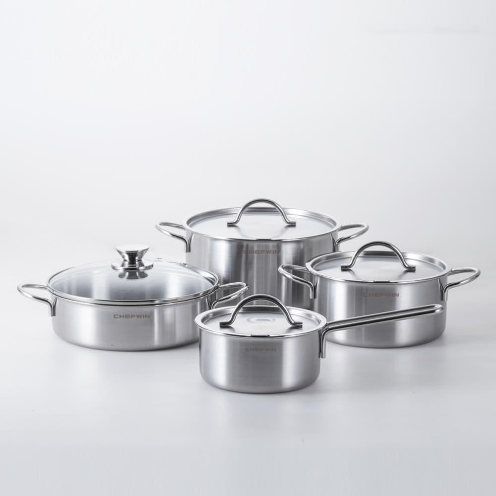 쉐프윈 스텐 통5중 냄비세트 인덕션 홈쇼핑 인덕션용 신혼냄비세트