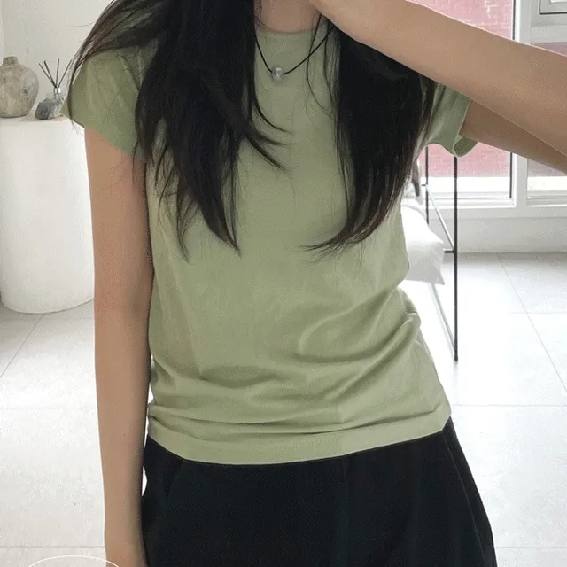 [당일🚀/특가🖤] 4계절베이직 멜로우 소프트 라운드 기본 반팔티 6C