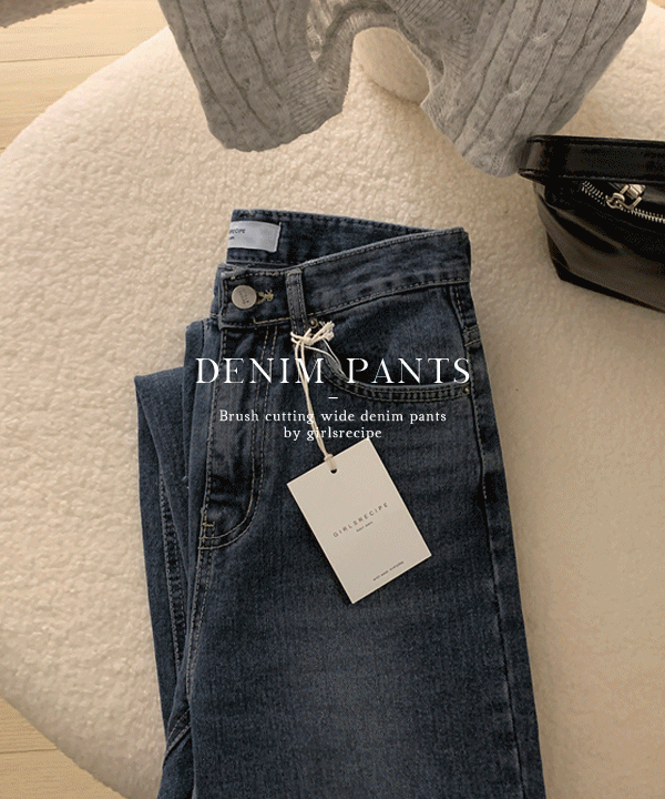 [소레made/XS~L] 키작녀 브러쉬 컷팅 일자 데님 팬츠 pt  (아담.ver/기본.ver) 올드머니룩!