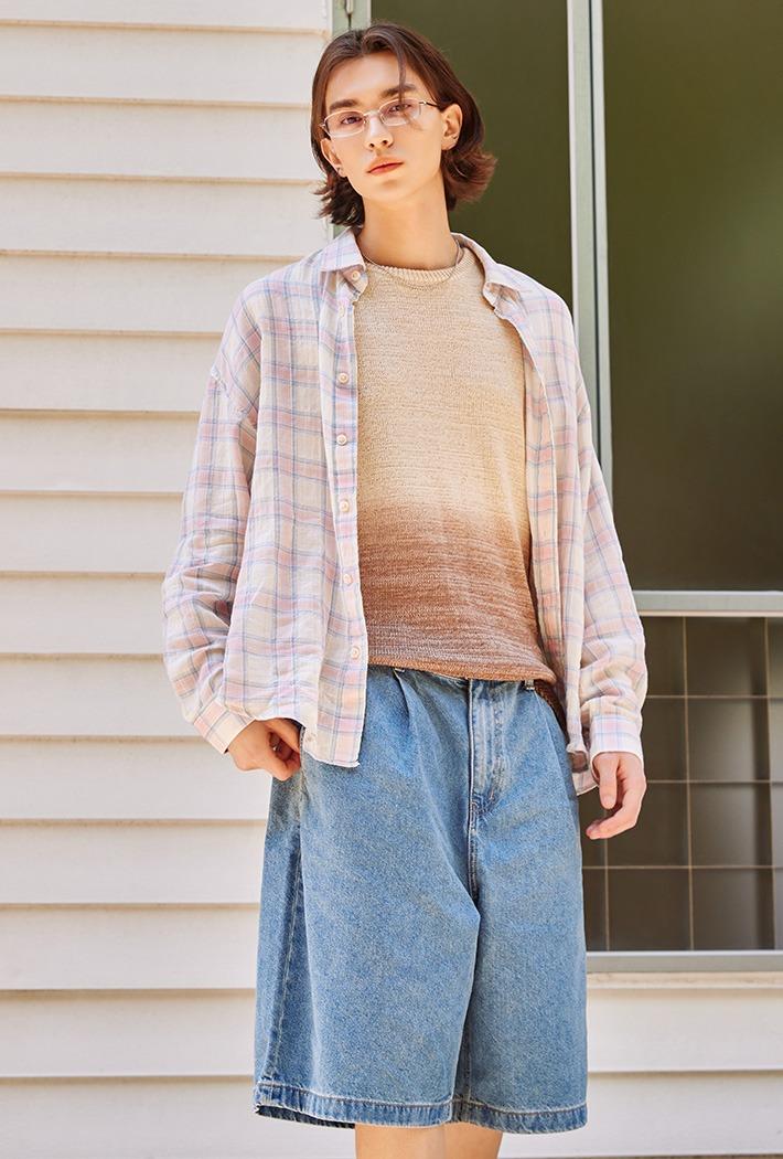 체크 긴팔 셔츠_SPYWF37C52