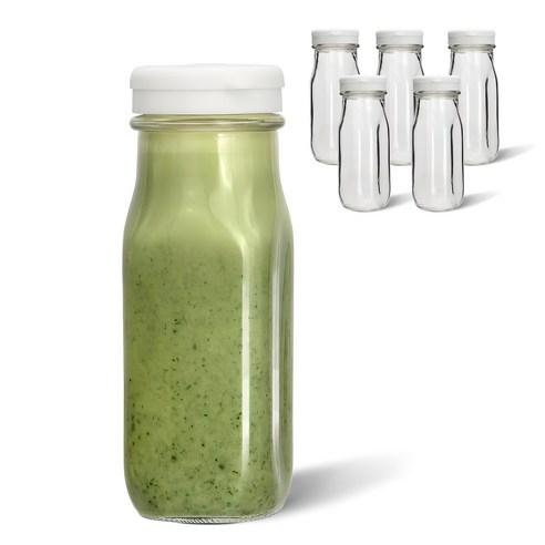 미르 헥사 실리콘 사각 보틀 유리병 화이트, 240ml, 6개