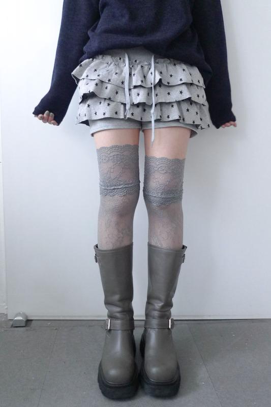 lace kneesocks (grey)