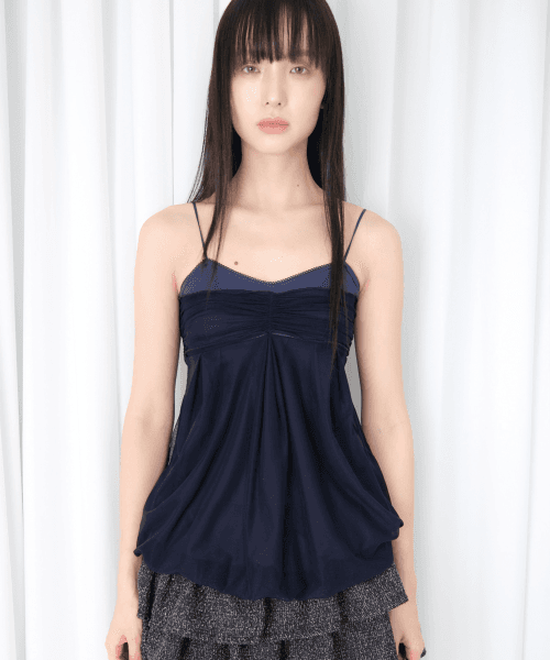 메쉬 플러프 미니 탑 *네이비