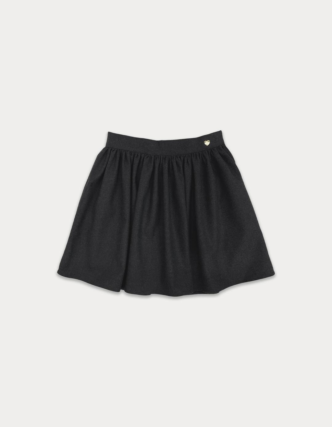 [release 15%]  Shirring heart mini skirt - charcoal