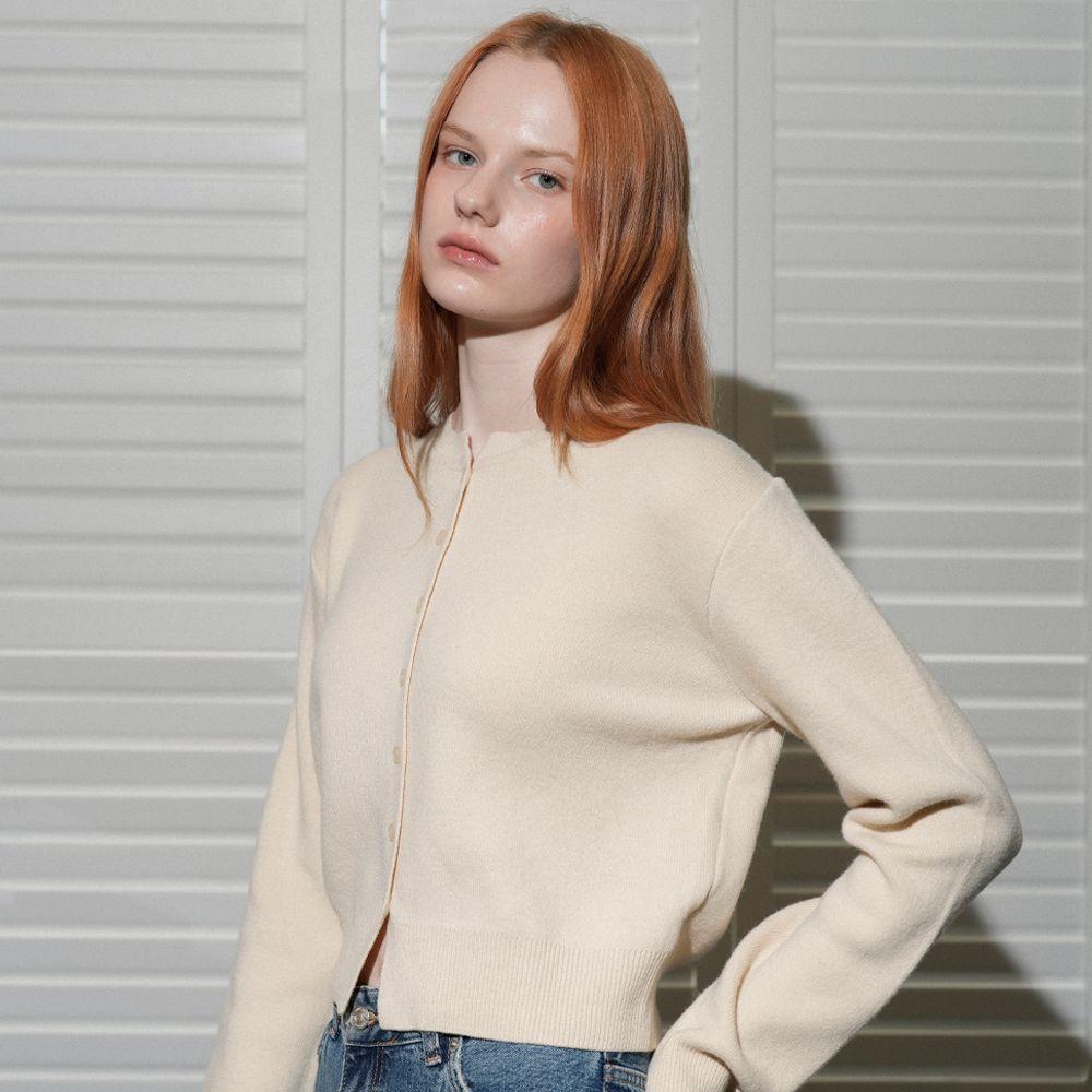 [5차리오더/윤아착용] Cashmere Round Knit Cardigan (Beige)