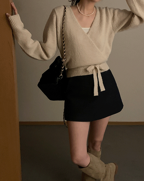 (울/알파카) 아린 랩 니트 가디건 3color