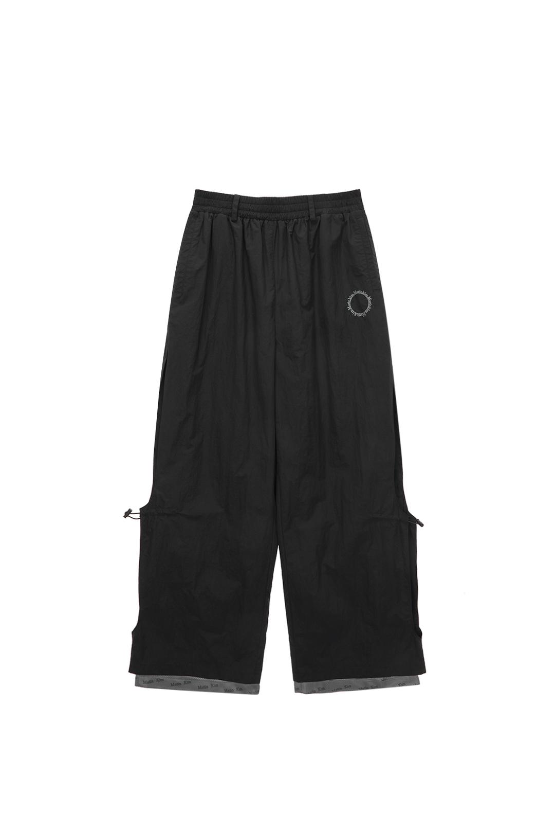 SIDE CUT OUT LAYERED PANTS IN BLACK