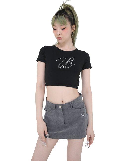 BEADS CROP TOP(BLACK)