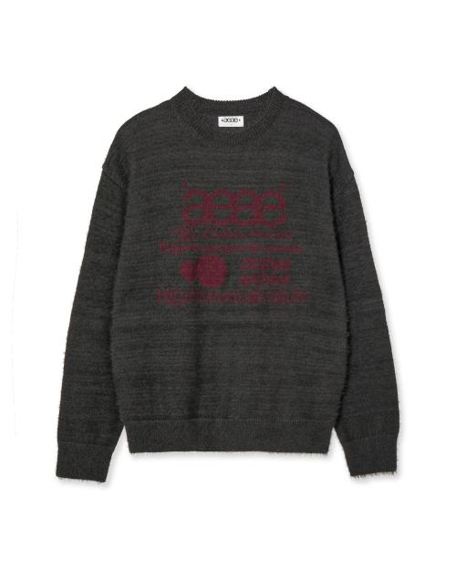 WEB LOGO HAIRY KNIT [CHARCOAL]