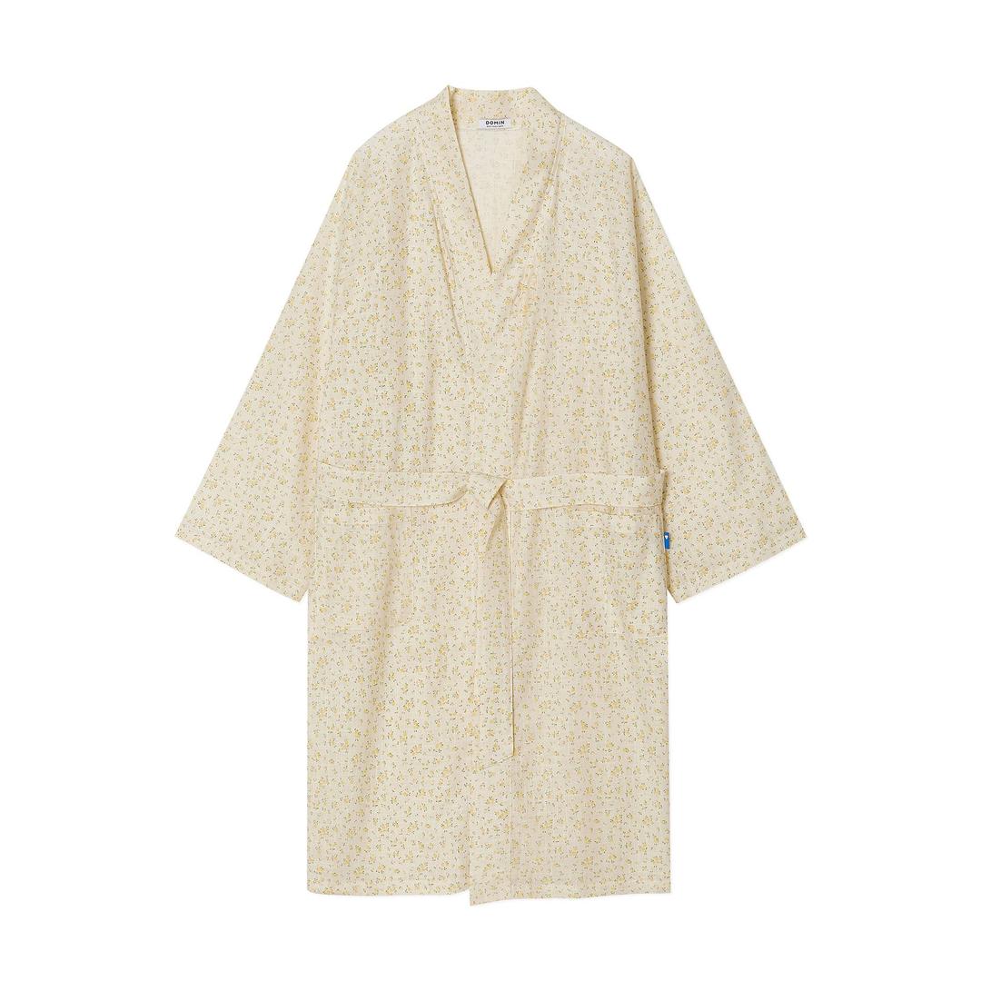 도민  [MADE/🚀당일출고]꽃무늬 플라워 프리지아 옐로우 로브 여성 요루 코튼 봄 여름 샤워 목욕 비치가운 커버업 가디건 파자마 홈웨어