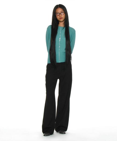 컷아웃 웨이스트 트라우저_블랙