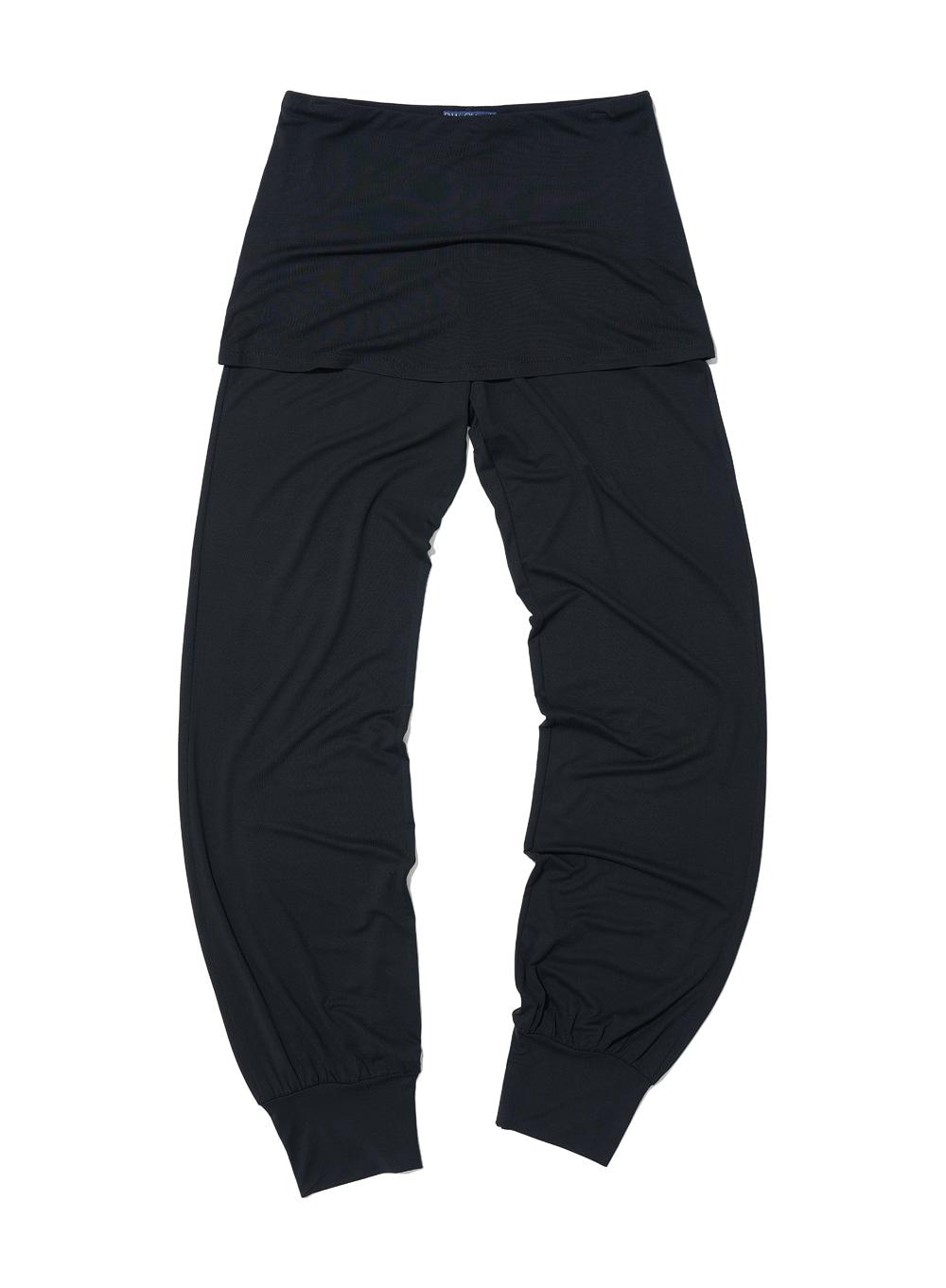 [WOMEN] PWC LAYERED ALL-IN-ONE HAREM PANTS_BLACK