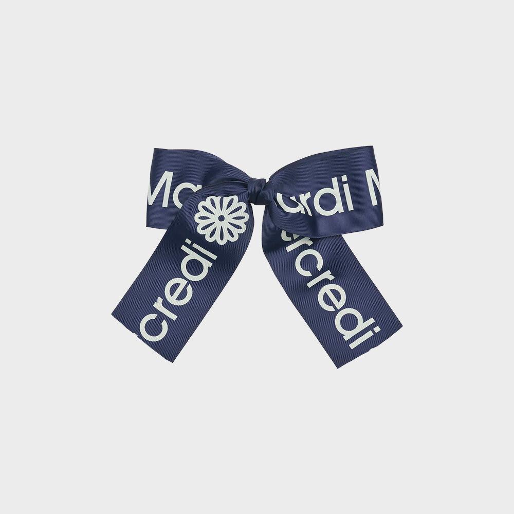HAIR CLIP LOGO RIBBON_NAVY
