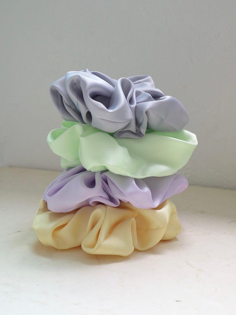 Pastel Satin Scrunchie - basic (4colors)