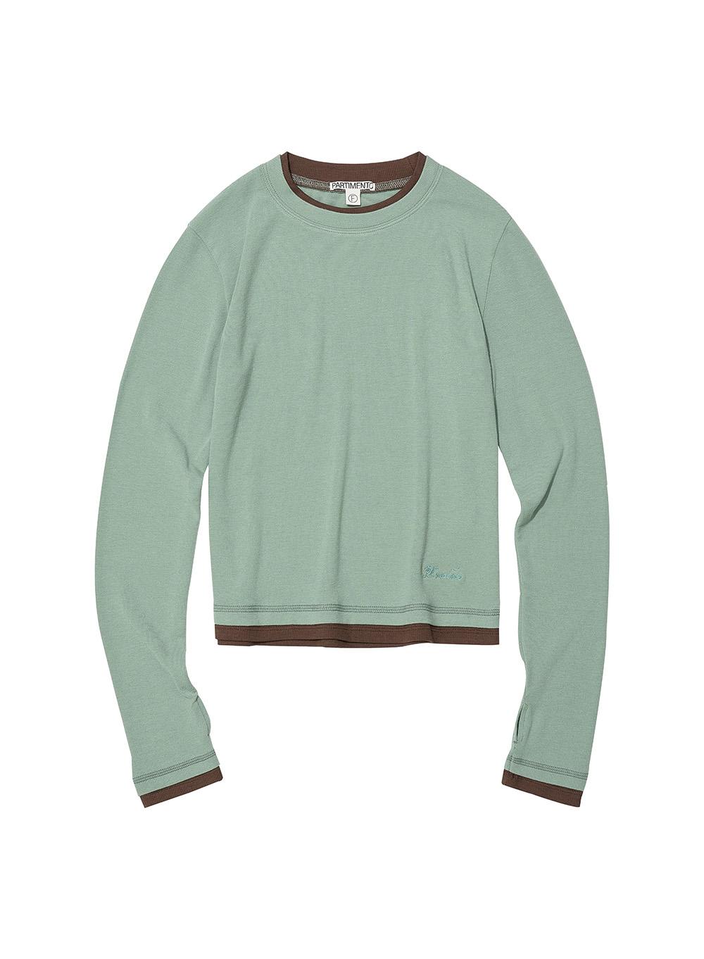 [WOMEN] PW DOUBLE LAYERED LONG SLEEVE TEE_DUSTY MINT