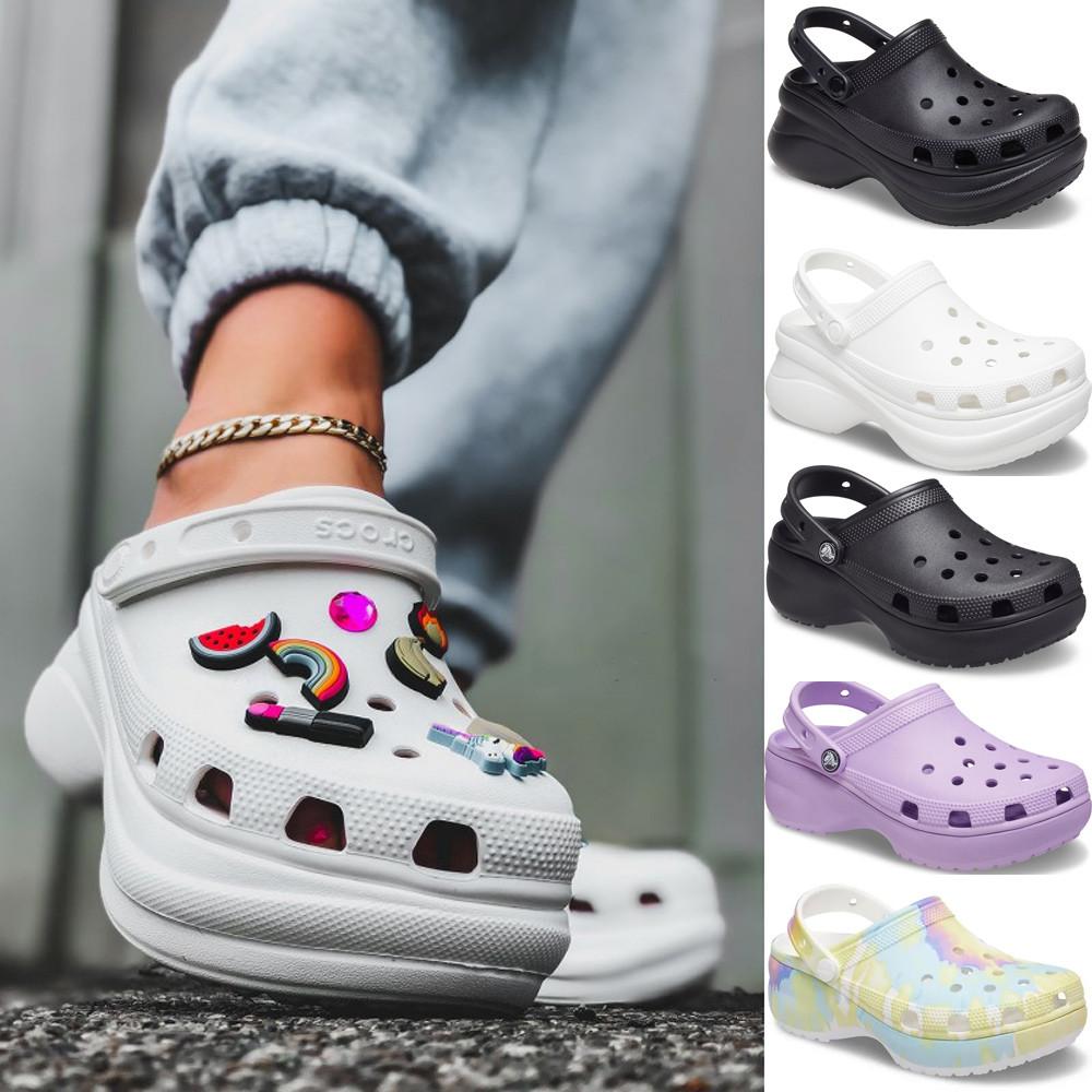 크록스 클래식 플랫폼 클로그 베이 여성 굽있는 편안한 여름 슬리퍼 샌들 아쿠아 슈즈 바캉스