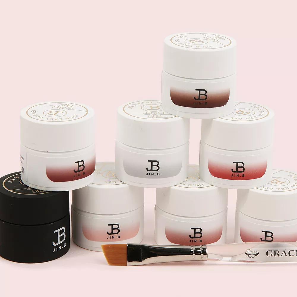 [그라시아] 진비 X 손장난네일 이지그라 터치인로즈 세트 {개별 약 7g/베이스젤 1개, 컬러 7개}<1개 남음>