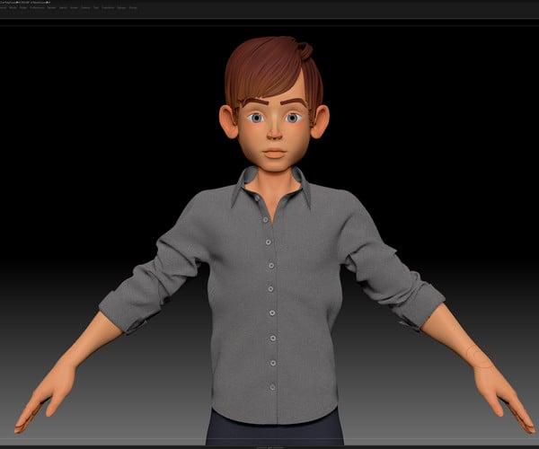 ArtStation - ZBrush Stylized Character Boy Base Mesh with Clothes - Amy Boy Style 3 | Resources