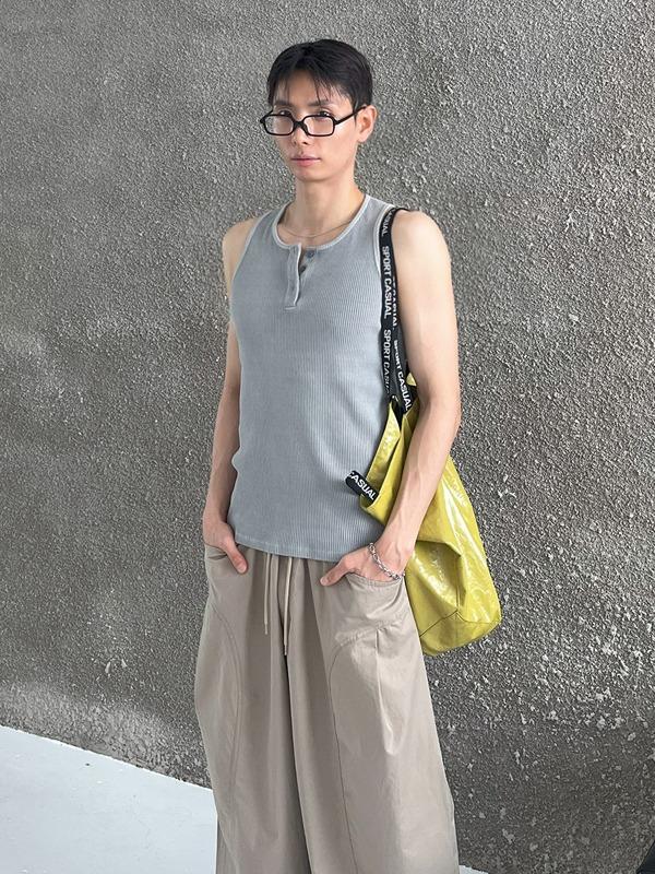 [Youtube] Pigment button neck sleeveless (2c)