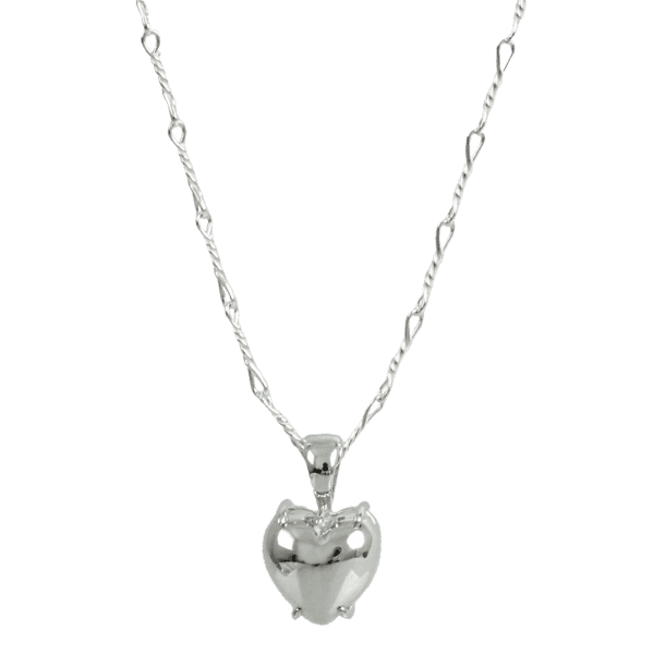 THIN CHAIN HEART SILVER