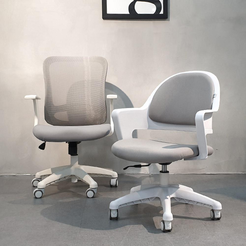 [BEST스토어7] 핀란디아 화이트 그레이 책상의자 컴퓨터의자 학생 공부 사무실의자