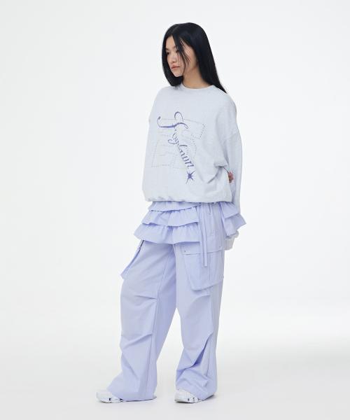 Frill Layered Skirt Pants (lavender)