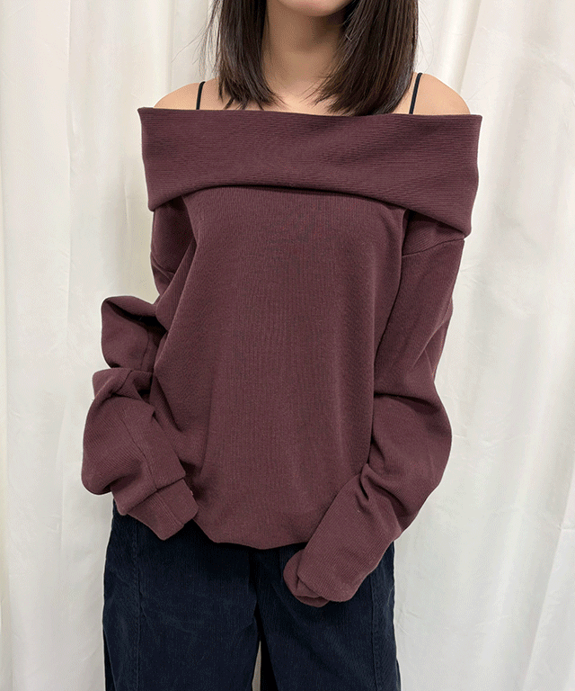 포하우스 [오버핏/오프숄더/원숄더] 케어 오프 후드 맨투맨