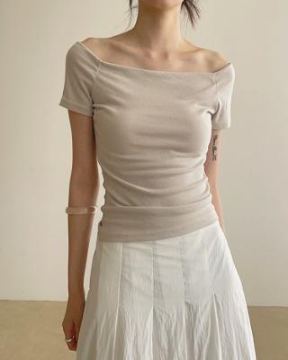 mid off shoulder tee (3color)