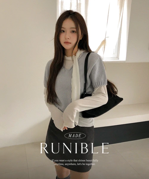 [2차 리오더🔥] MADE 모멘트 브이넥 퍼프 반팔 니트 - 3color (레이어드/겨울니트/겨울상의)