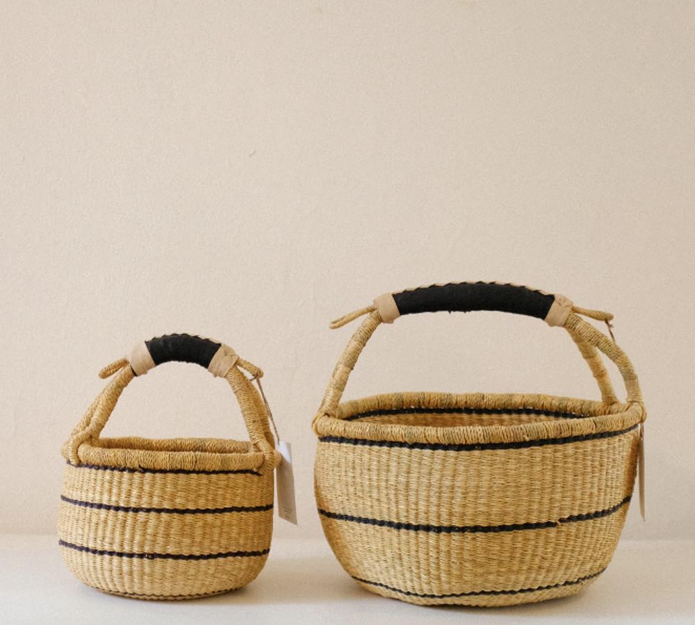 아프리카 볼가 바스켓 Handwooven Africa bolga basket (stripe)