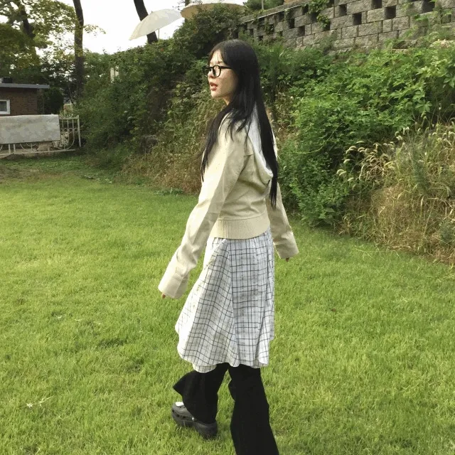 [문의폭주/당일출고] 빈티지 체크 레이어드 스커트 2color