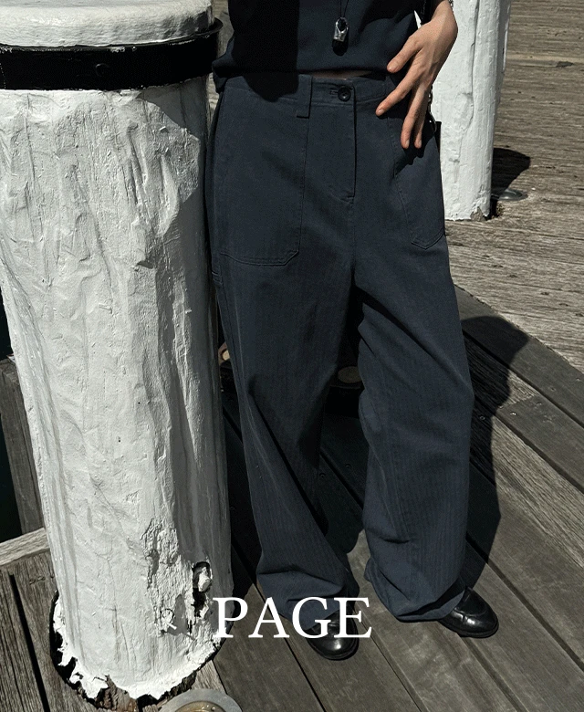 [2nd] [page] 데크 헤링본 비조 퍼티그 팬츠 (3color) (*숏·베이직·롱/S-L)┃블루롱M 2주소요