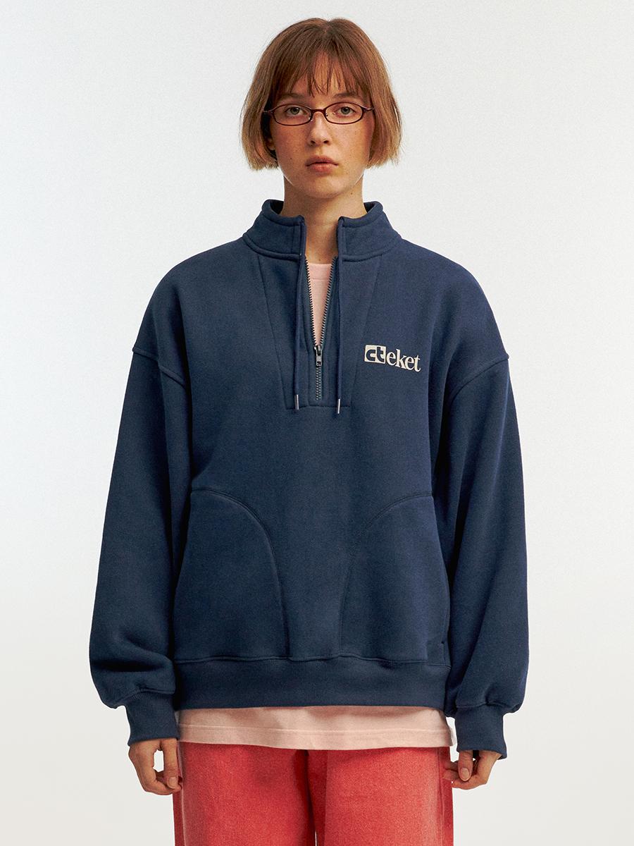 Plan Half Zip-Up Sweatshirt Navy