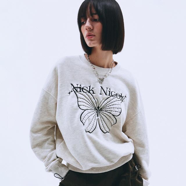 SHINE BUTTERFLY SWEATSHIRT_OATMEAL