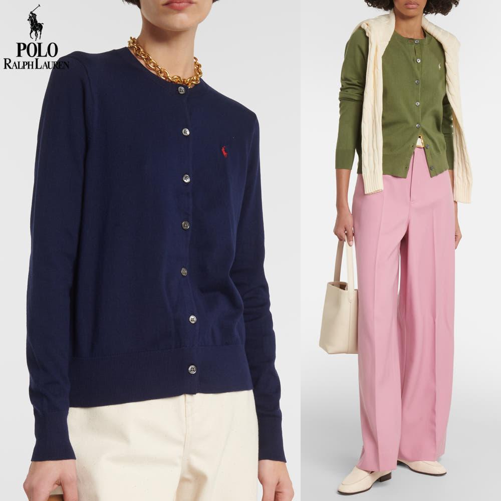 [백화점] 폴로 랄프로렌 여성 코튼 블렌드 가디건 네이비 그린