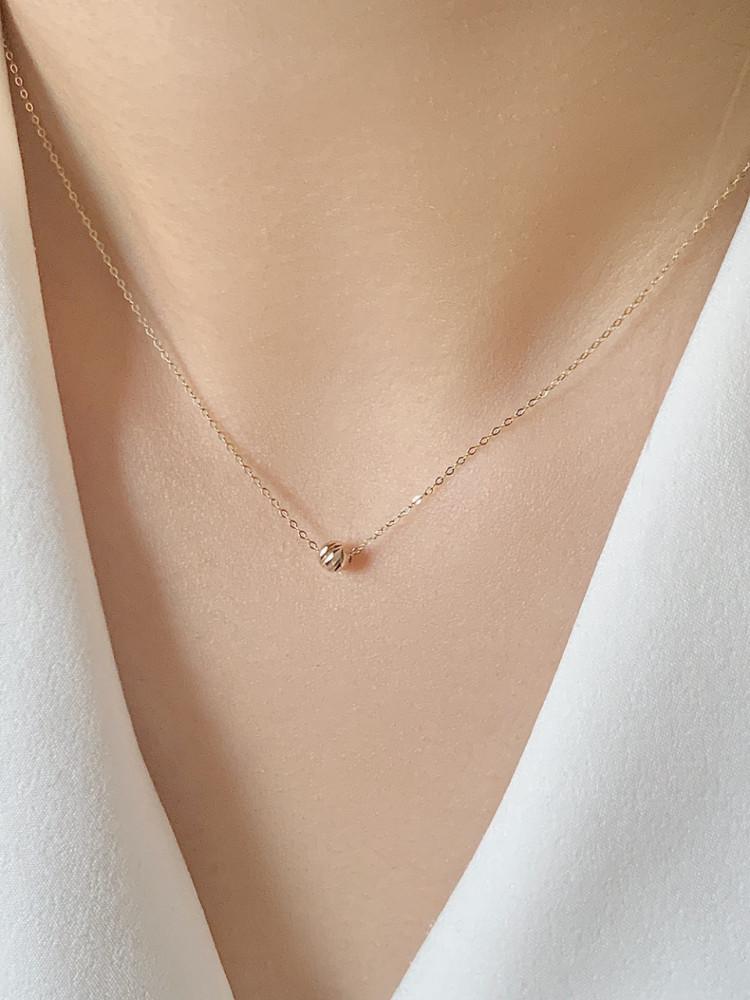 14k 컷팅 볼 네크리스 / 1.5푼 실 체인 금목걸이