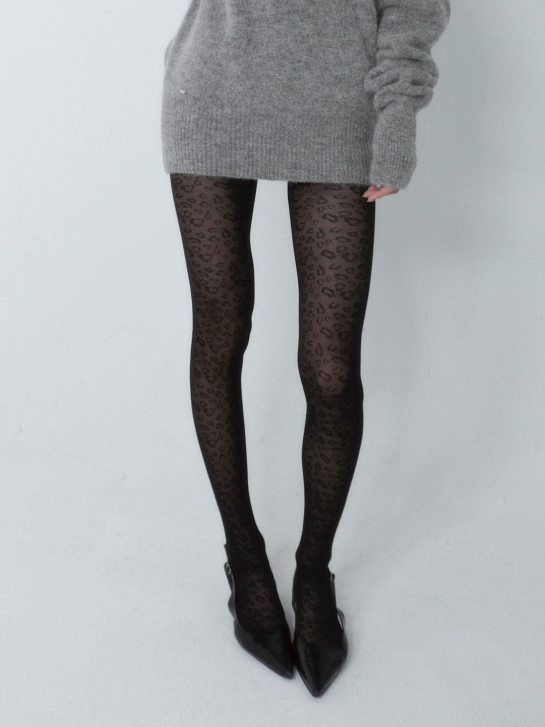 Leopard Printed Mesh Stocking