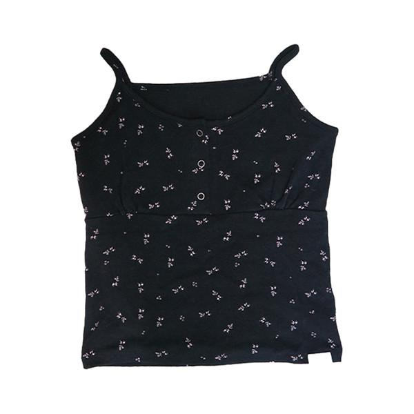 [mingwakenki] Footstep Snap Sleeveless ✿ -BLACK