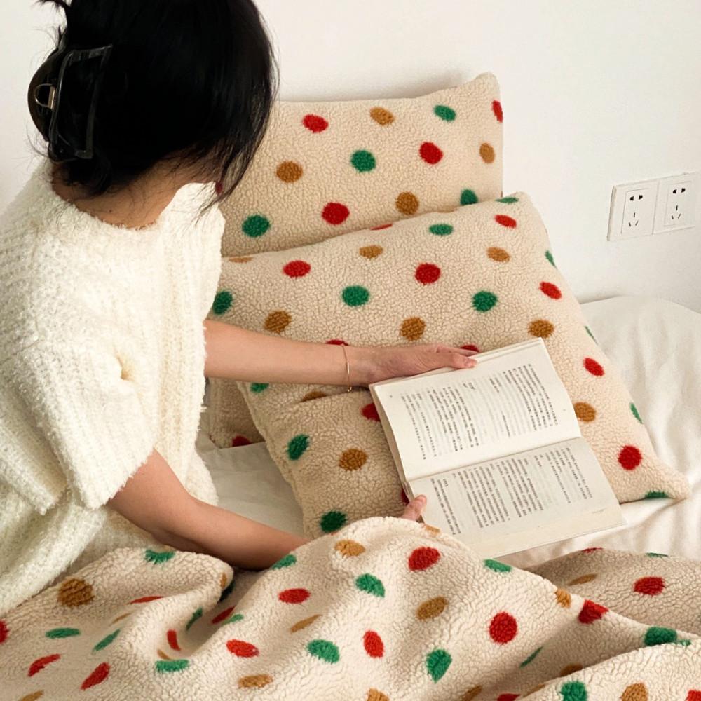 컬러 도트 소파담요 땡땡이 양털 블랭킷 2size